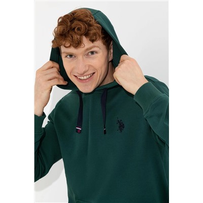 Erkek Yeşil Kapüşonlu Sweatshirt