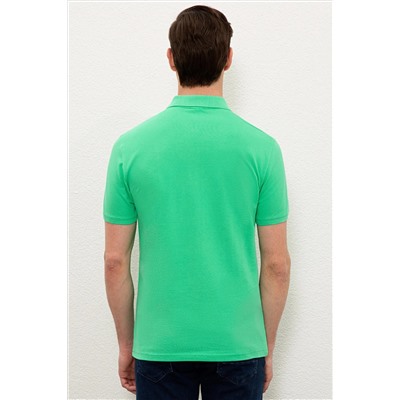 Erkek Elma Yeşili Basic Polo Yaka Tişört
