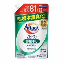 KAO Гель для стирки ATTACK ZERO суперконц антибакт для сушки в помещ с нано-формулой, 810 гр. см уп