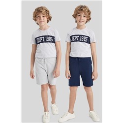 Defacto Erkek Çocuk Regular Fit Ince Sweatshirt Kumaşı 2'li Şort Z7192A623HS