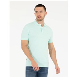 Açık Yeşil Slim Fit Polo Yaka Basic Tişört