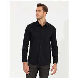 Siyah Slim Fit Uzun Kollu Gömlek