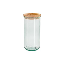 Банка для сыпучих продуктов, 820/350 мл, 3 шт, стекло/дерево, Jars, 63299