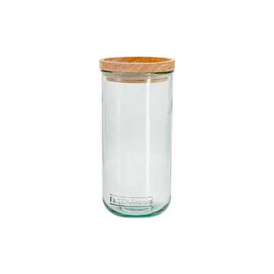 Банка для сыпучих продуктов, 820/350 мл, 3 шт, стекло/дерево, Jars, 63299