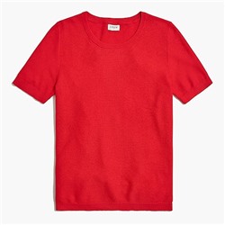 Short-sleeve textured sweater