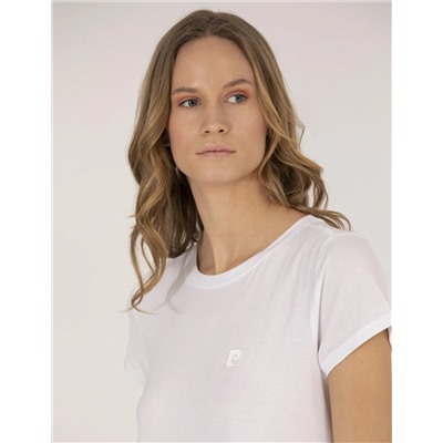 Beyaz Comfort Fit Bisiklet Yaka Basic Tişört
