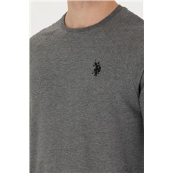 Erkek Antrasit Melanj Bisiklet Yaka Basic Sweatshirt