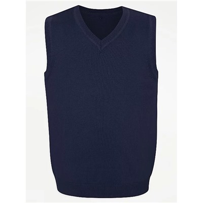Navy V-Neck School Tank Top