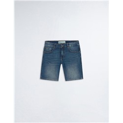Slim Fit Denim Shorts, Men, Blue