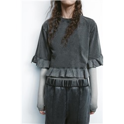 MATCHING RUFFLED T-SHIRT