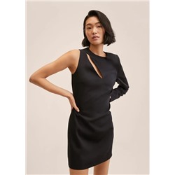 Vestido escote asimétrico -  Mujer | MANGO OUTLET España