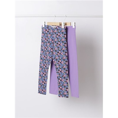 2-PACK OF LONG BASIC PLAIN AND PRINTED LEGGINGS