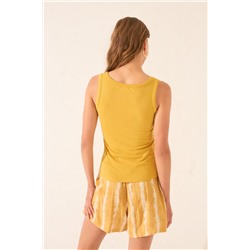 Camiseta tirantes canalé lurex dorado
