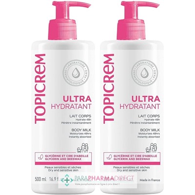 Topicrem Ultra-Hydratant - Lait Corps - LOT de 2x500mlLot  × 2
