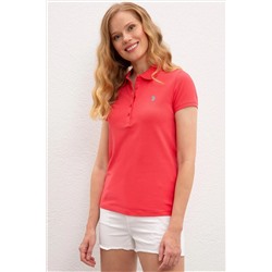 Kadın Kırmızı Basic Polo Yaka Tişört
