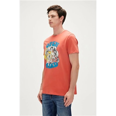 Bad Bear, Open Mind Yazili Erkek Tshirt - Kiremit