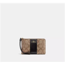 Corner Zip Wristlet In Signature Canvas