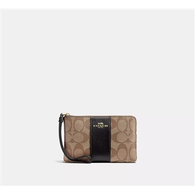 Corner Zip Wristlet In Signature Canvas