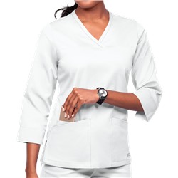 UA Butter-Soft STRETCH Women's 3-Pocket 3/4th Sleeve Side Zip Scrub Top