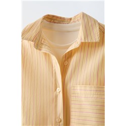 STRIPED SHIRT WITH RIBBED TOP