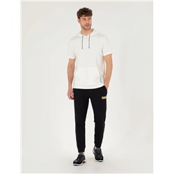 Ekru Regular Fit Kapüşonlu Tişört