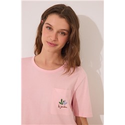Pijama Capri 100% algodón rosa macetas