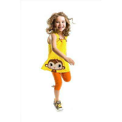 Denokids Sarı Maymuncuk Tunik Takım CFF-19Y1-195