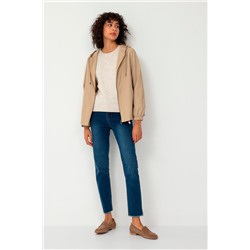 Cortavientos con capucha Beige