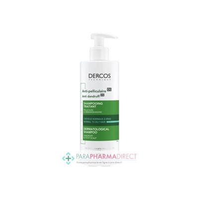 Vichy Dercos Anti-Pelliculaire DS Shampooing Traitant Cheveux Normaux à Gras 390ml