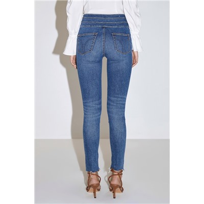 Vaquero slim de tiro alto Azul
