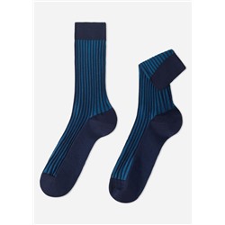 Kurze gerippte Herrensocken aus Fil d‘Ecosse
