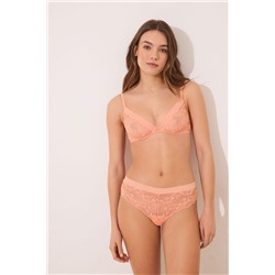 Braga ancha brasileña encaje naranja peach