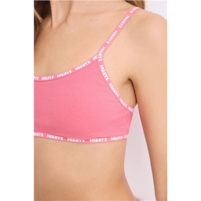 Sujetador top algodón copas extraíbles rosa