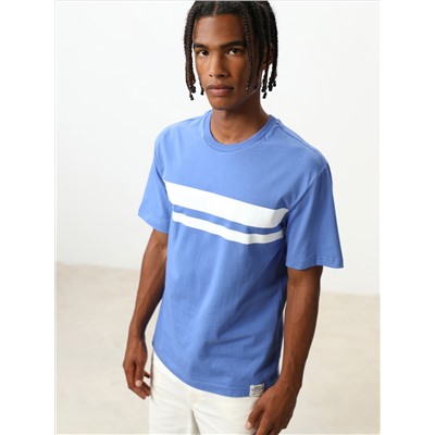 PRINTED T-SHIRT WITH STRIPES
