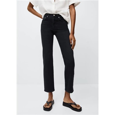 Vaqueros slim tiro medio crop -  Mujer | MANGO OUTLET España