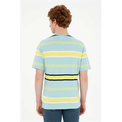 Erkek Comfort Fit Bisiklet Yaka Mint Tişört