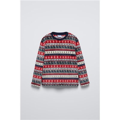 AGES 6-14/ GREEK KEY FLEECE PYJAMAS