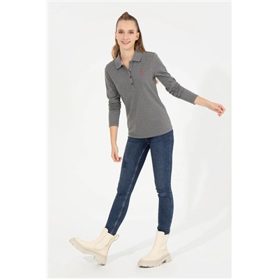 Kadın Antrasit Melanj Basic Sweatshirt