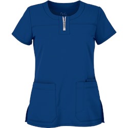 Barco NRG Scrubs STRETCH Modern Zip Neck Top