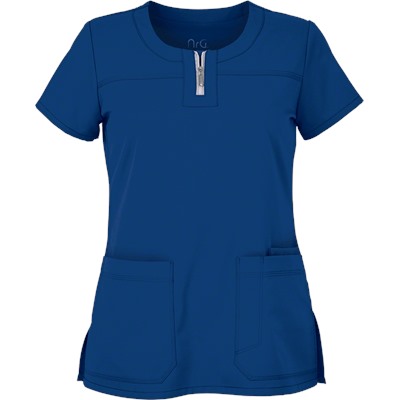Barco NRG Scrubs STRETCH Modern Zip Neck Top