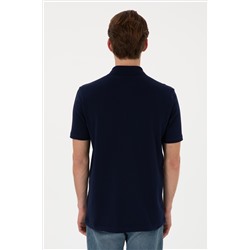 Erkek Regular Fit Polo Yaka Lacivert Basic Tişört
