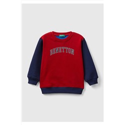 United Colors of BenettonErkek Çocuk Mix Slogan Baskılı Renk Bloklu Sweatshirt Kırmızı Mix