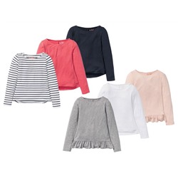 PEPPERTS® Langarmshirts Mädchen, 3 Stück, Tragekomfort durch weich fließende Viskose