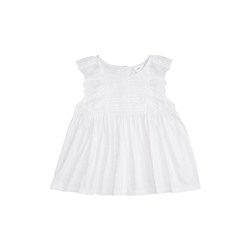 M&Co Mädchen Gerüschtes Jersey-T-Shirt mit Lochstickerei, Weiß