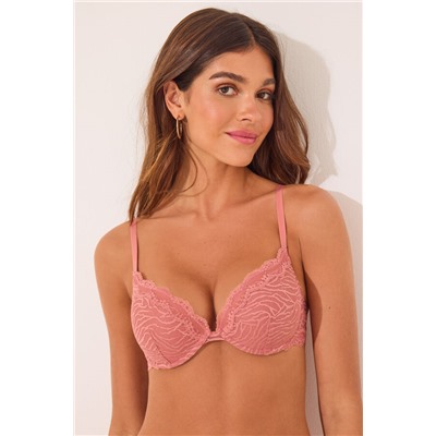 Sujetador push up GORGEOUS encaje rosa