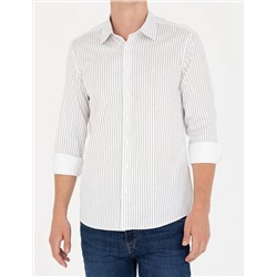 Haki Slim Fit Uzun Kollu Gömlek