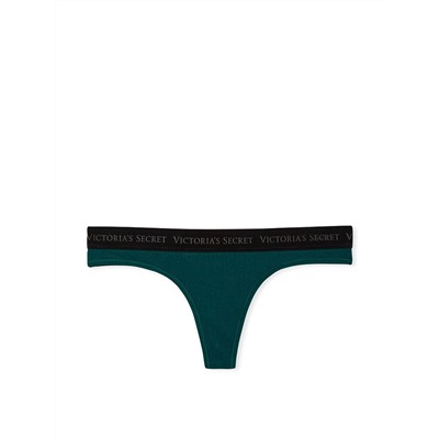 VICTORIA'S SECRET Logo Cotton Thong Panty