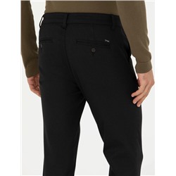 Siyah Slim Fit Kanvas Pantolon