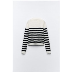 STRIPED KNIT SWEATER WITH BUTTONS