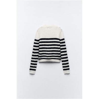 STRIPED KNIT SWEATER WITH BUTTONS